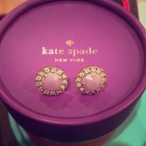 Purple Kate Spade stud earrings